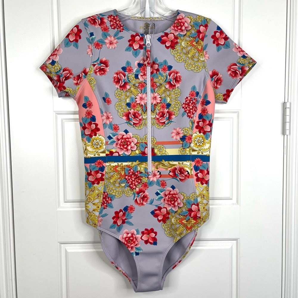 NEW JOHNNY WAS Japer Neoprene One Piece Swimsuit NWT Boho Floral Size M